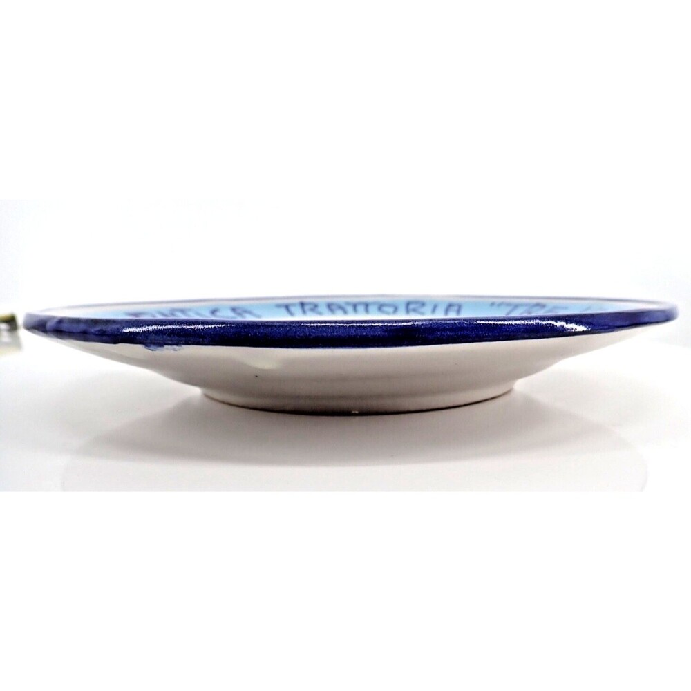 Vietri Italy Ceramic Pottery Blue White Dinner Salad Plate Vicenza Restaurant 9" - Picture 3 of 6